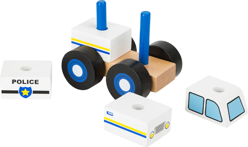 Voiture de police à construire – jouet en bois écologique | Legler 18 mois+ – Image 4