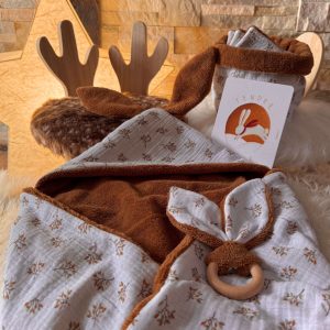 Cape de bain Lapinou / Double Gaze Judy Blanc