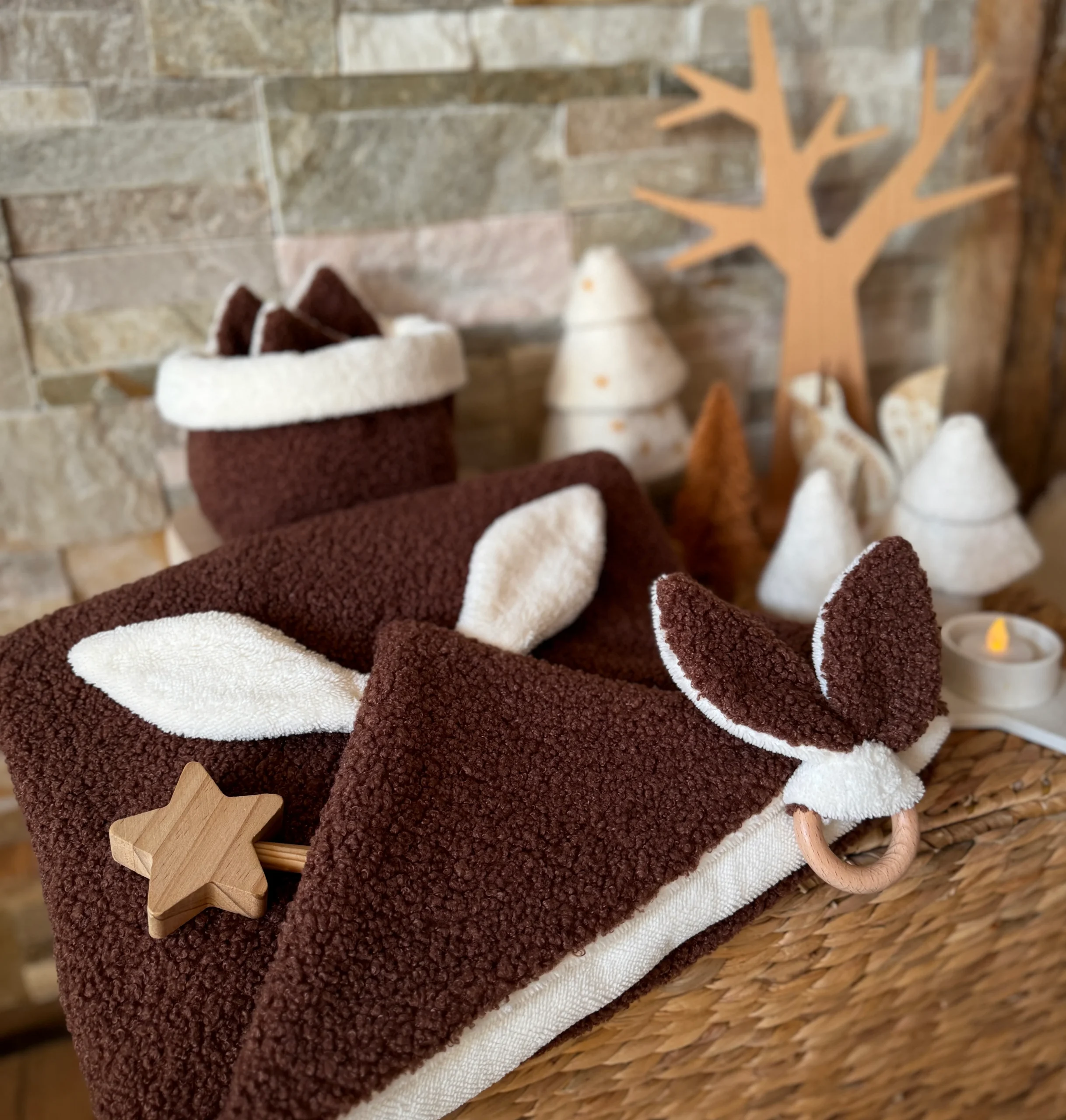 Cape de bain Lapinou / Teddy Peluche Cacao – Image 3