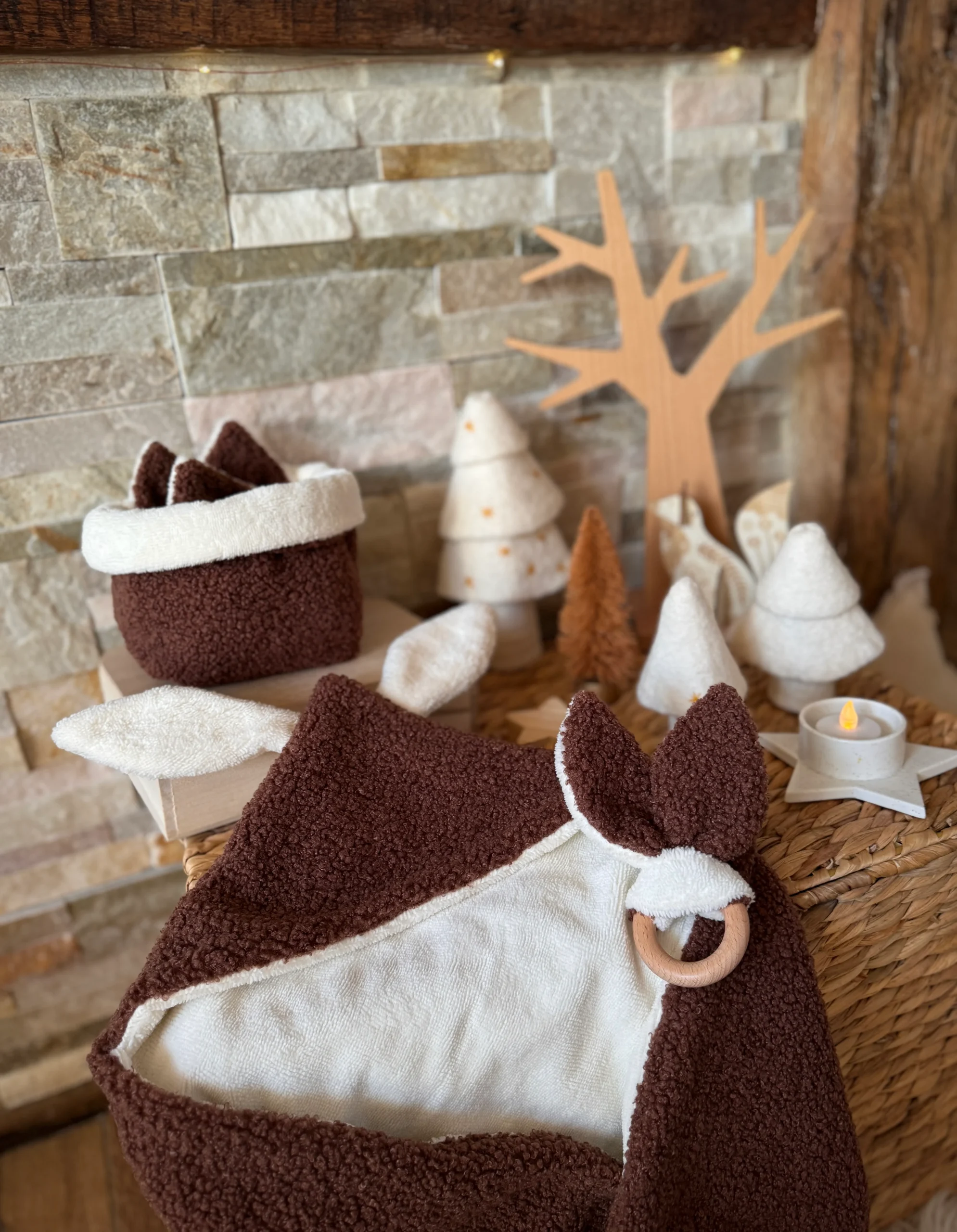 Cape de bain Lapinou / Teddy Peluche Cacao – Image 4