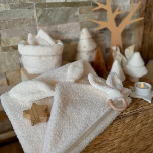 Cape de bain Lapinou / Teddy Peluche Ecru