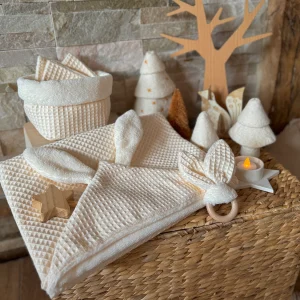 Cape de bain Nid d'abeille / Ecru