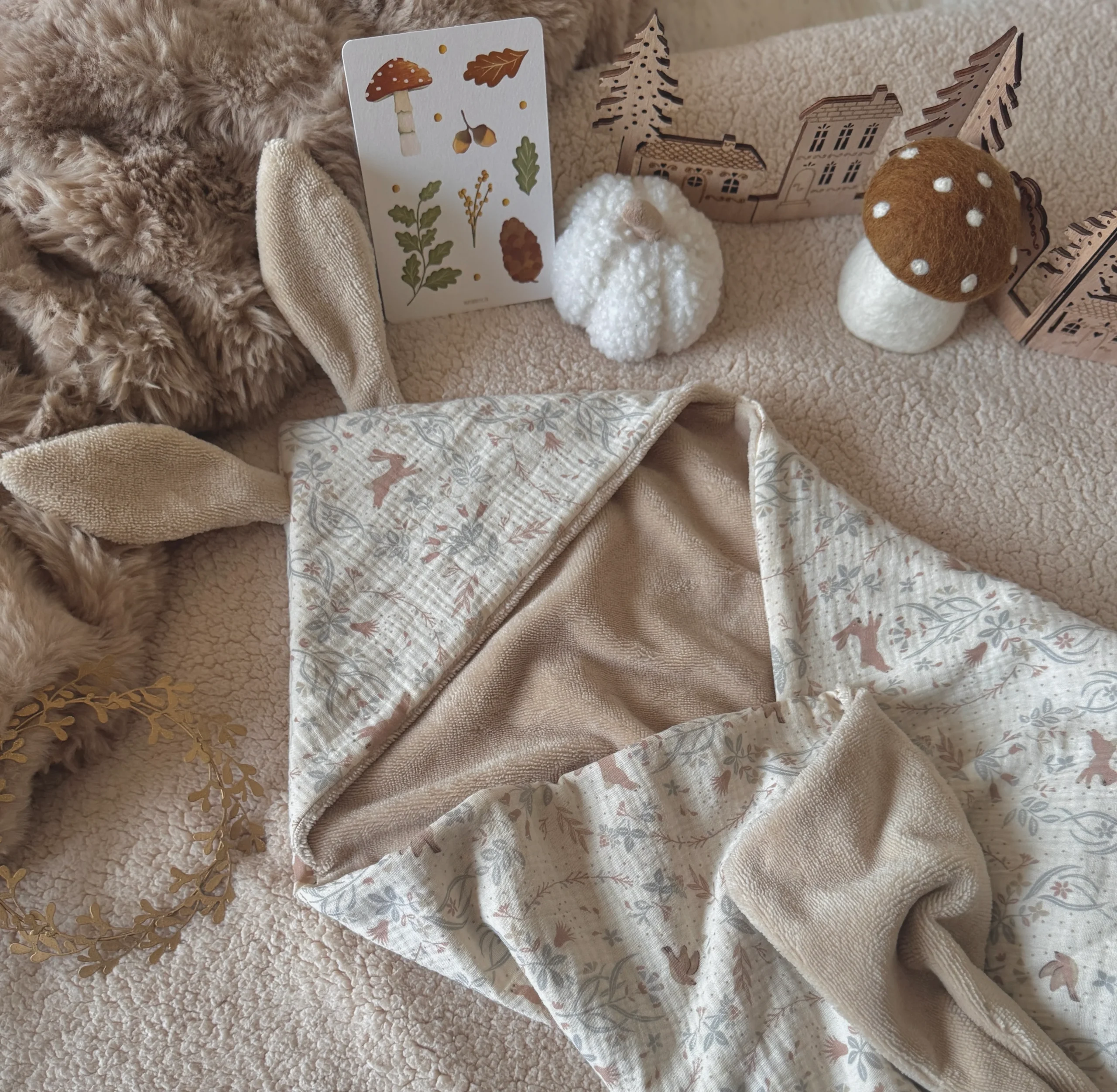 Cape de bain Lapinou / Double Gaze Kirsten