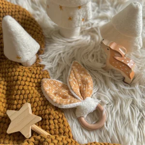 Anneau oreilles de Lapin en hêtre /  Asoli Blé