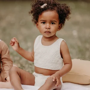 Bikini gaufré Romy blanc - LES PETITS DORÉS