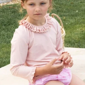 T-shirt anti-UV Coco nude double volant - LES PETITS DORÉS