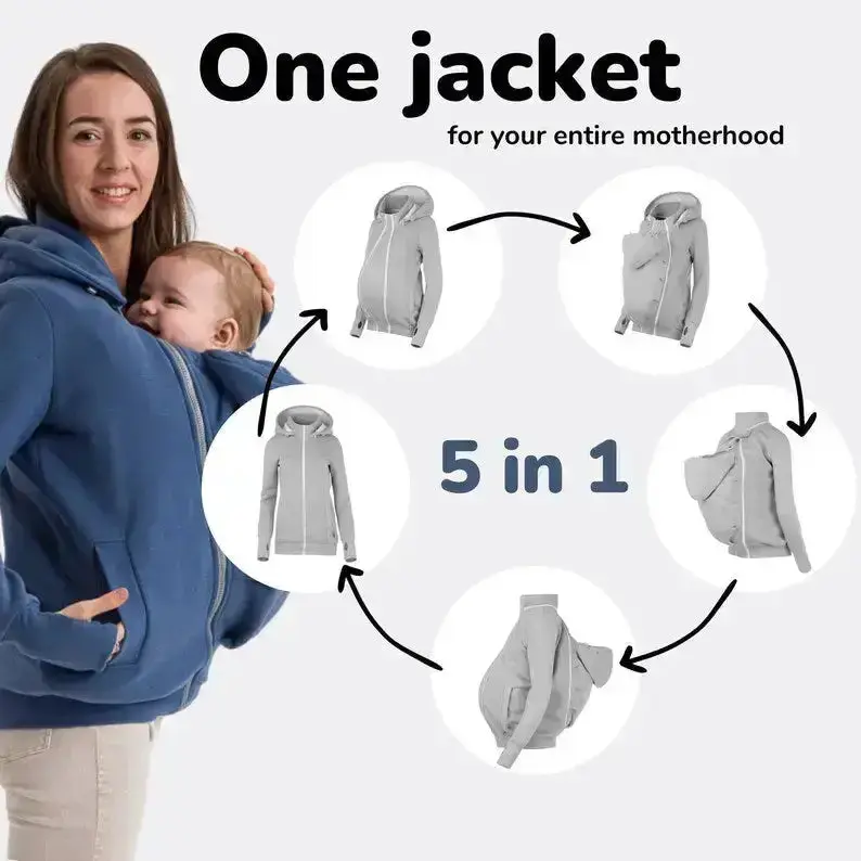 POLA Veste de portage 5 en 1 pour bébé et maternité – Polyvalente, Confortable, et Élégante – Image 2