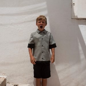 Chemise Pierrot vert gris - POPELIN