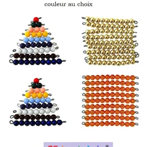 Perles Table Seguin 1 Montessori, 10 doré ou orange