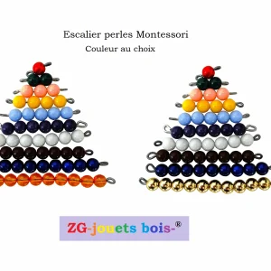 Escalier de Perles Montessori, 10 doré ou orange