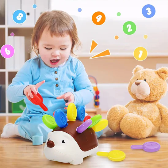 Jouet Sensoriel Motricité Fine Bebe Jeux Éducatif pour Apprendre à Compter et Les Couleurs – Image 6