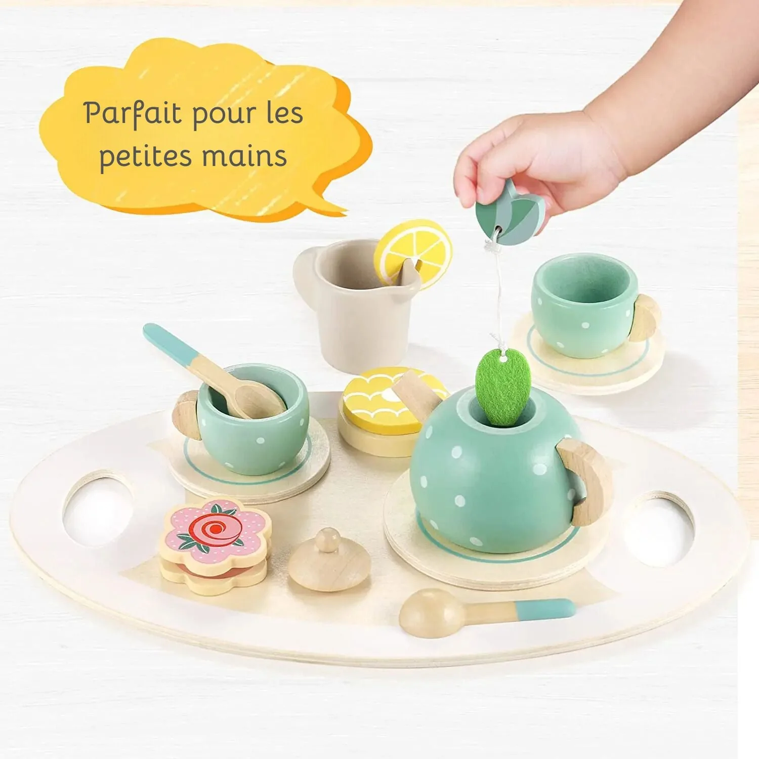 Jouet en bois pour cuisine - ensemble THÉIÈRE™ – Image 2